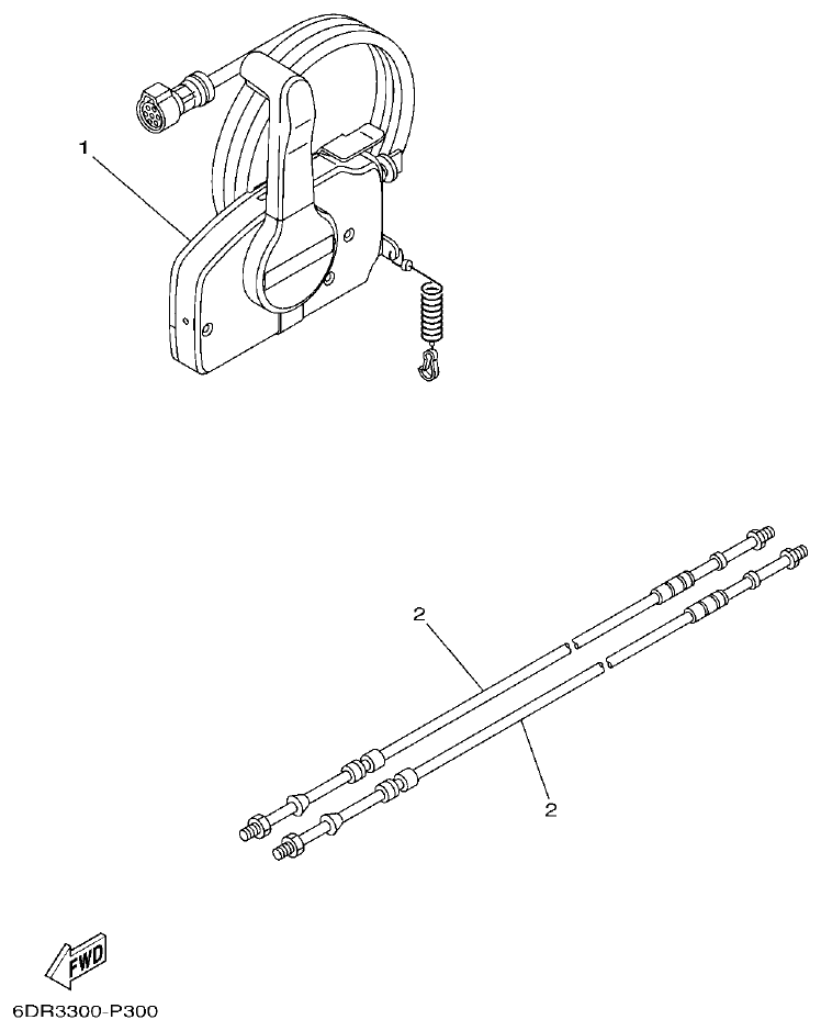 Yamaha F25G REMOTE CONTROL BOX parts diagram